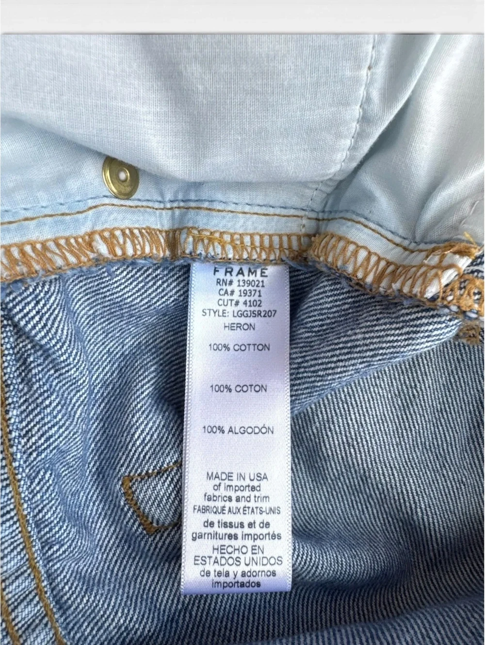 FRAME Le Grand Garçon Distressed Denim Shorts Size 31 in Heron Indigo Wash